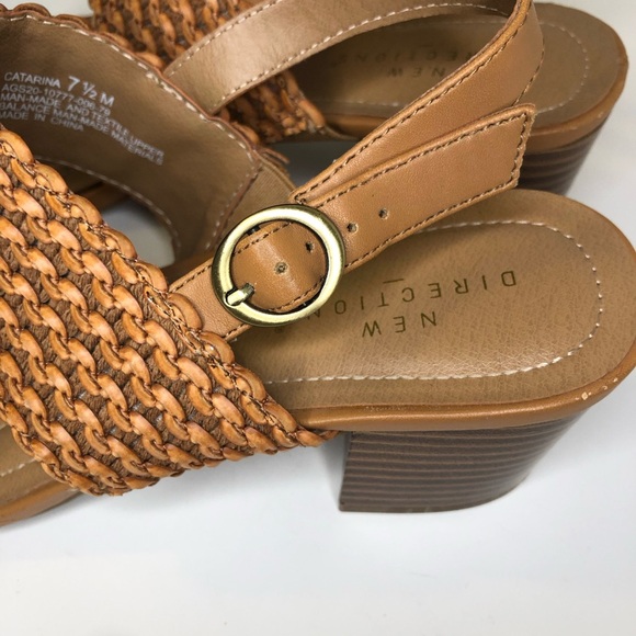 A New Direction Open Toe Strappy Stacked Block Heel Sandal Size 7.5 - Picture 6 of 10